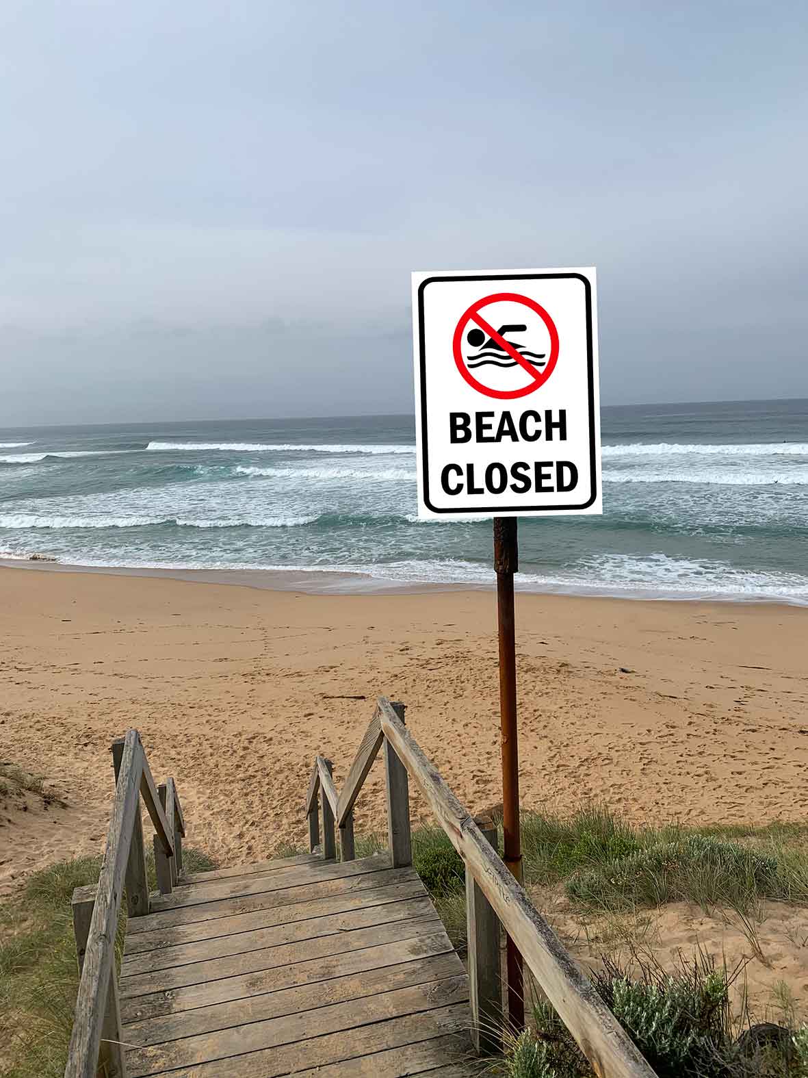 Beach Closed Sign