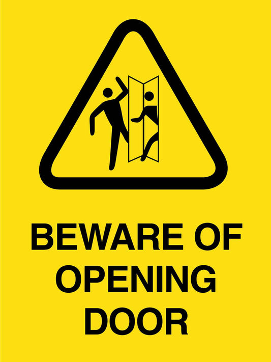 Beware of Opening Door Sign