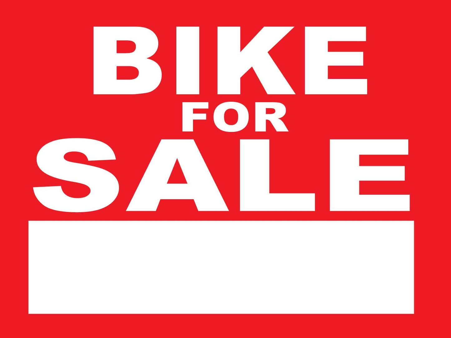 Bike For Sale Sign