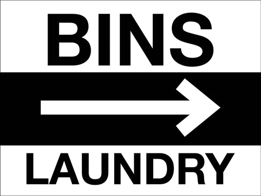 Bins Laundry (Right Arrow) Sign