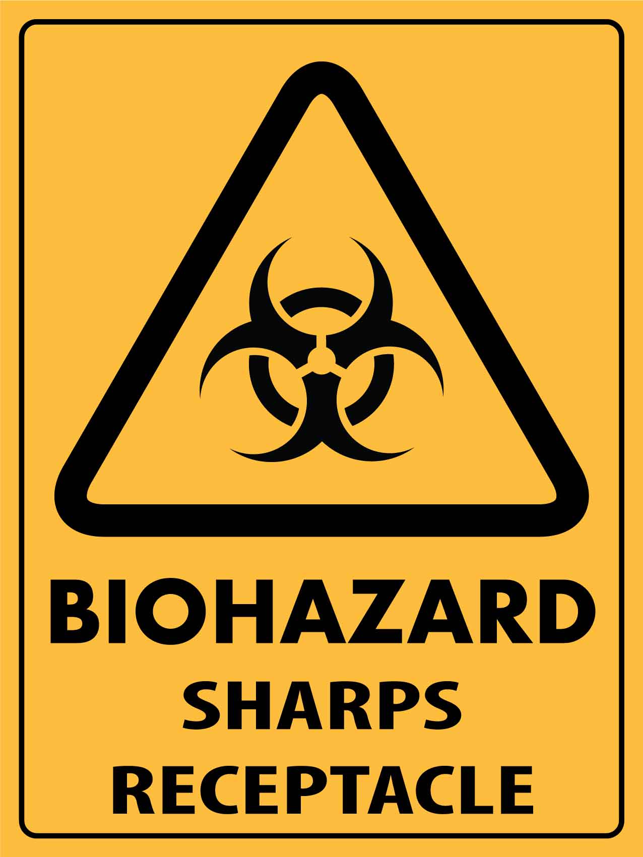 Biohazard Sharps Receptacle Sign