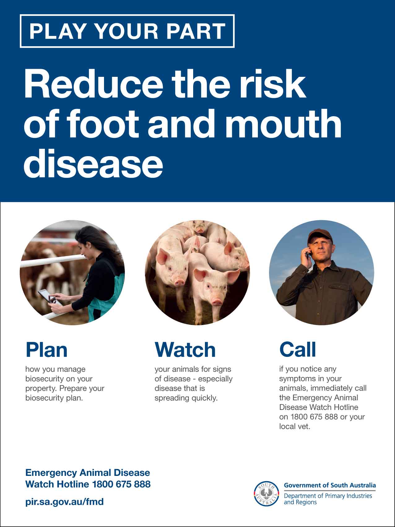 Biosecurity Foot and Mouth Disease South Australia Sign