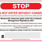 Visitors Biosecurity Stop Do Not Enter Without Consent VIC Sign