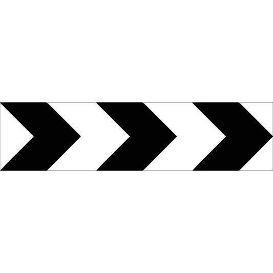 Black White Arrows Long Skinny Multi Message Traffic Sign