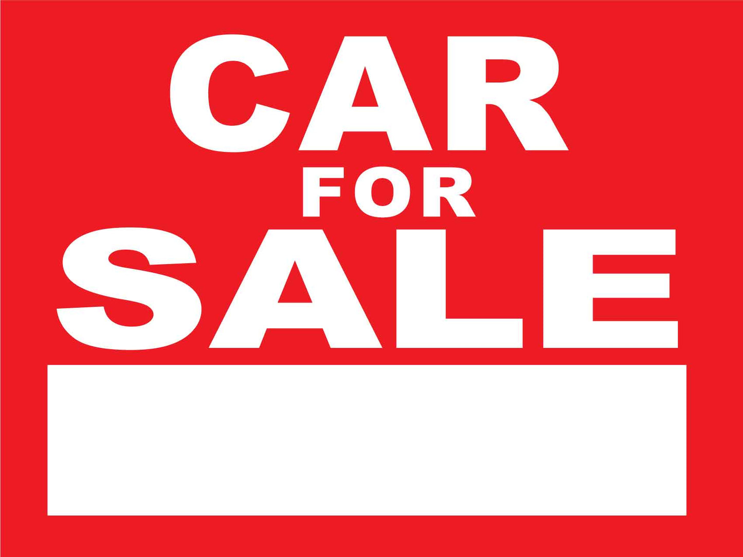 Car For Sale Sign