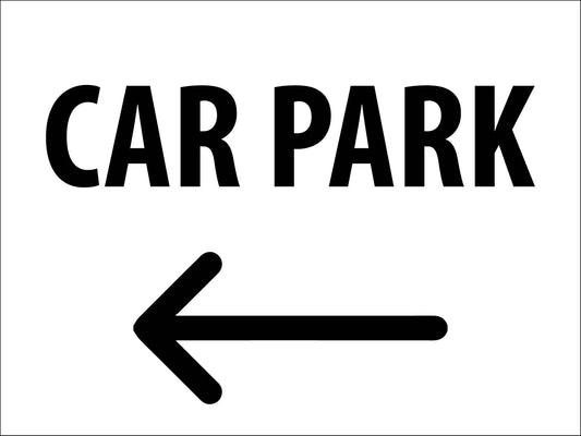 Car Park (Left Arrow) Sign