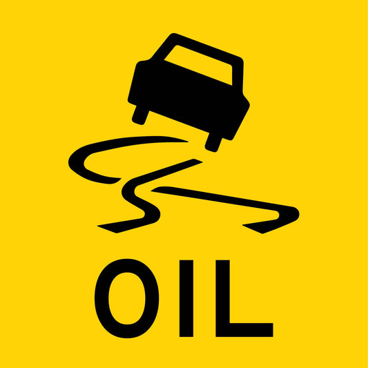 Car Skidding Oil Multi Message Traffic Sign