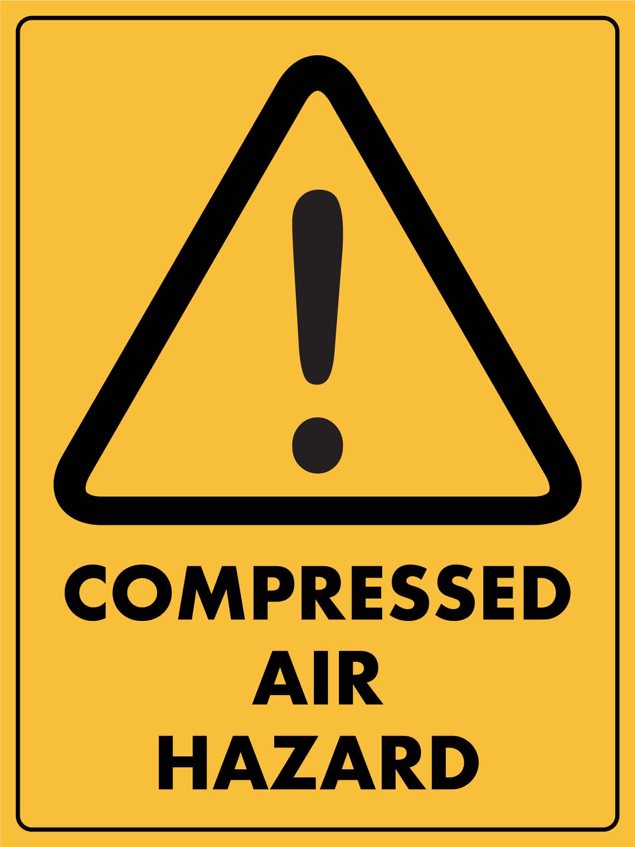 Caution Compressed Air Hazard Sign