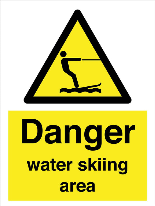 Caution Danger Water Skiing Area Sign