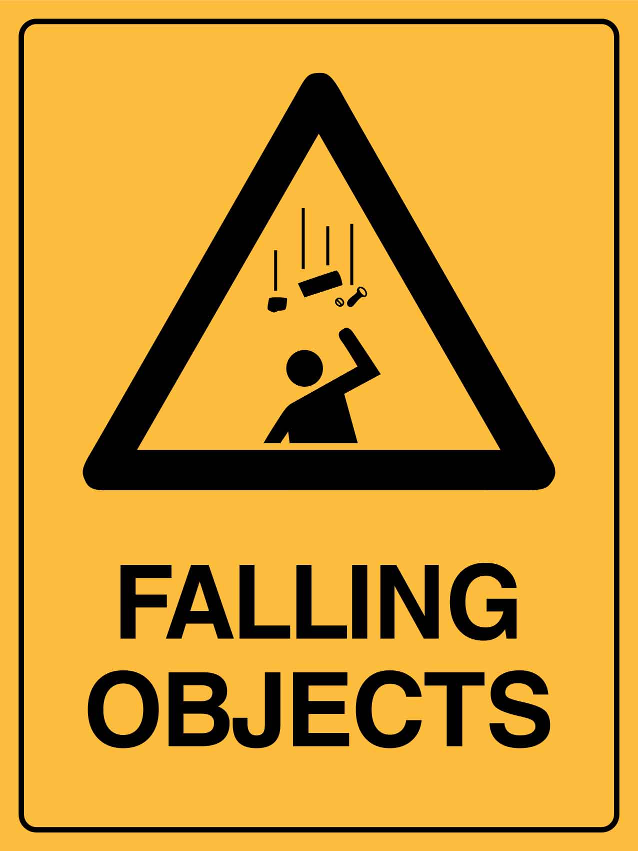 Caution Falling Objects Sign