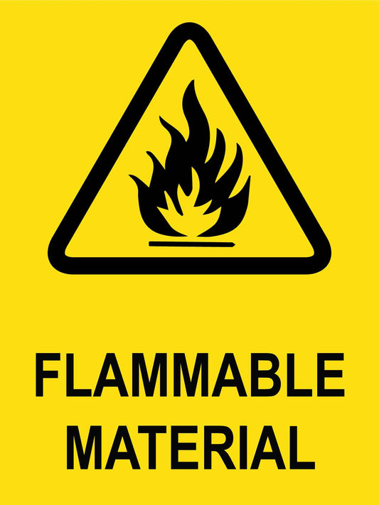 Caution Flammable Material Sign