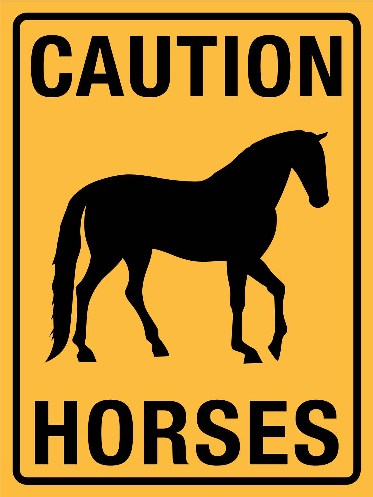 Caution Horses Sign