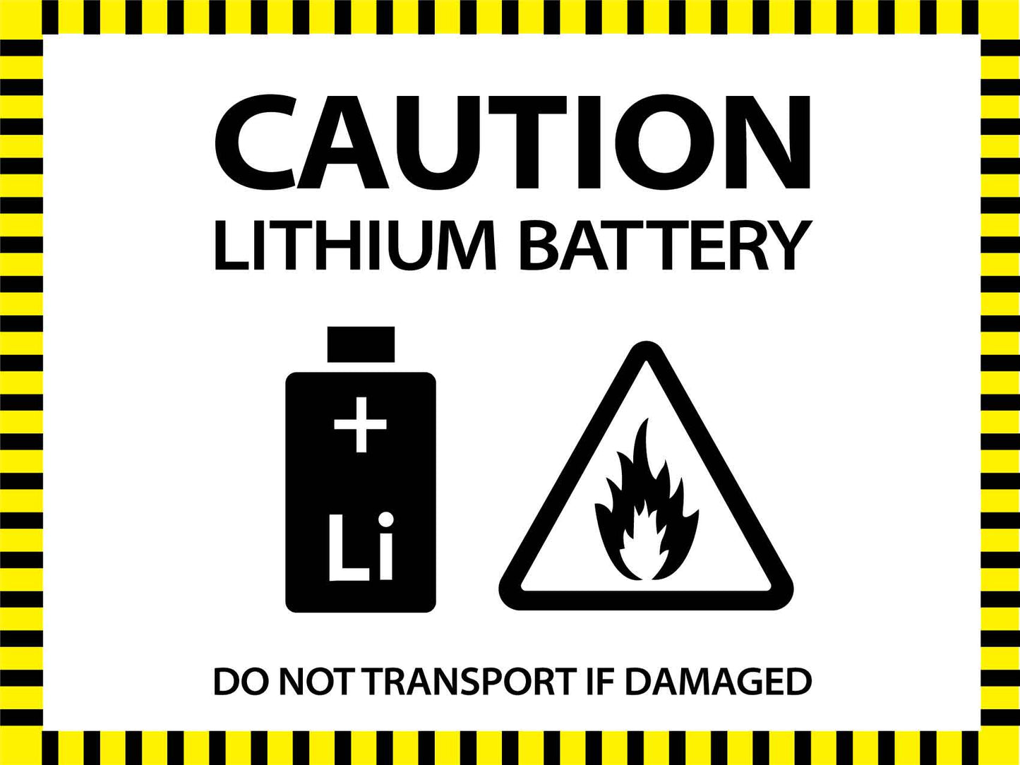 Caution Lithium Battery Sign