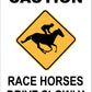 Caution Race Horses Drive Slowly Sign