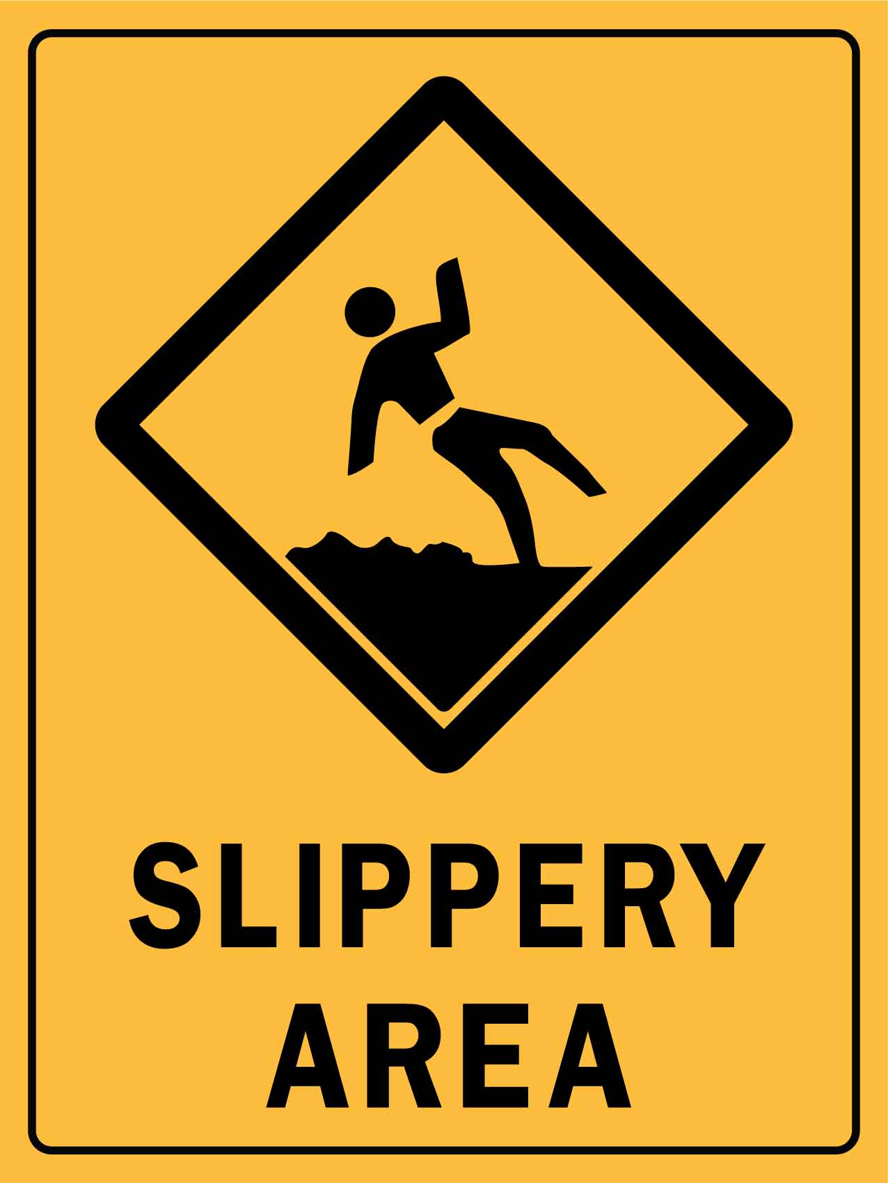 Caution Slippery Area Sign – New Signs