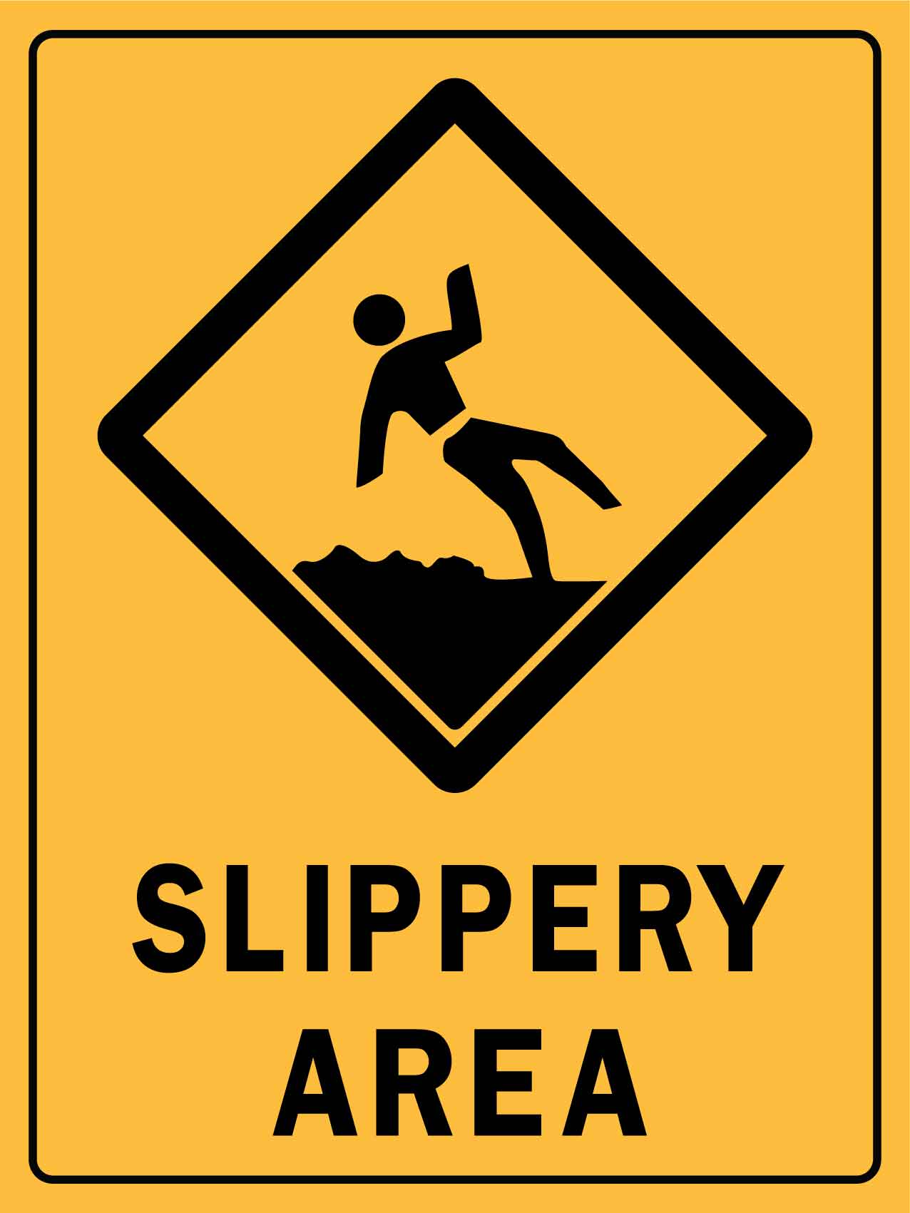 Caution Slippery Area Sign