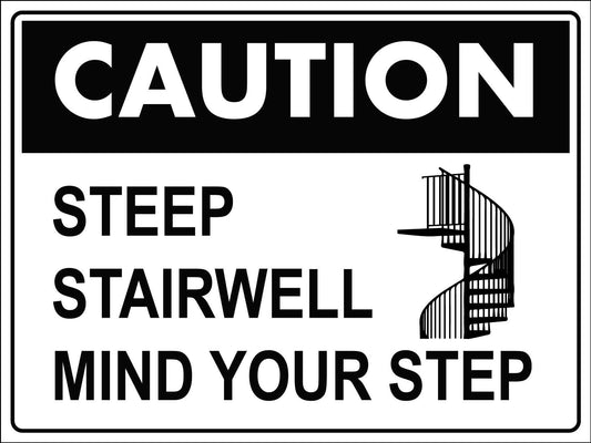 Caution Stairwell Watch Your Step Sign