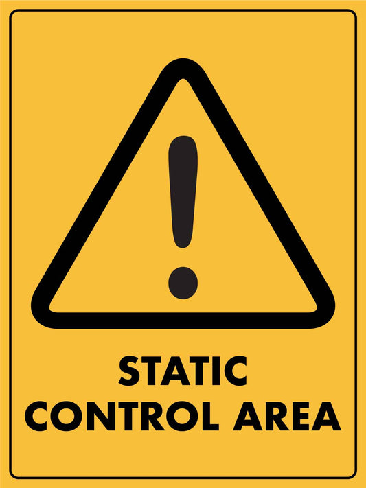 Caution Static Control Area Sign