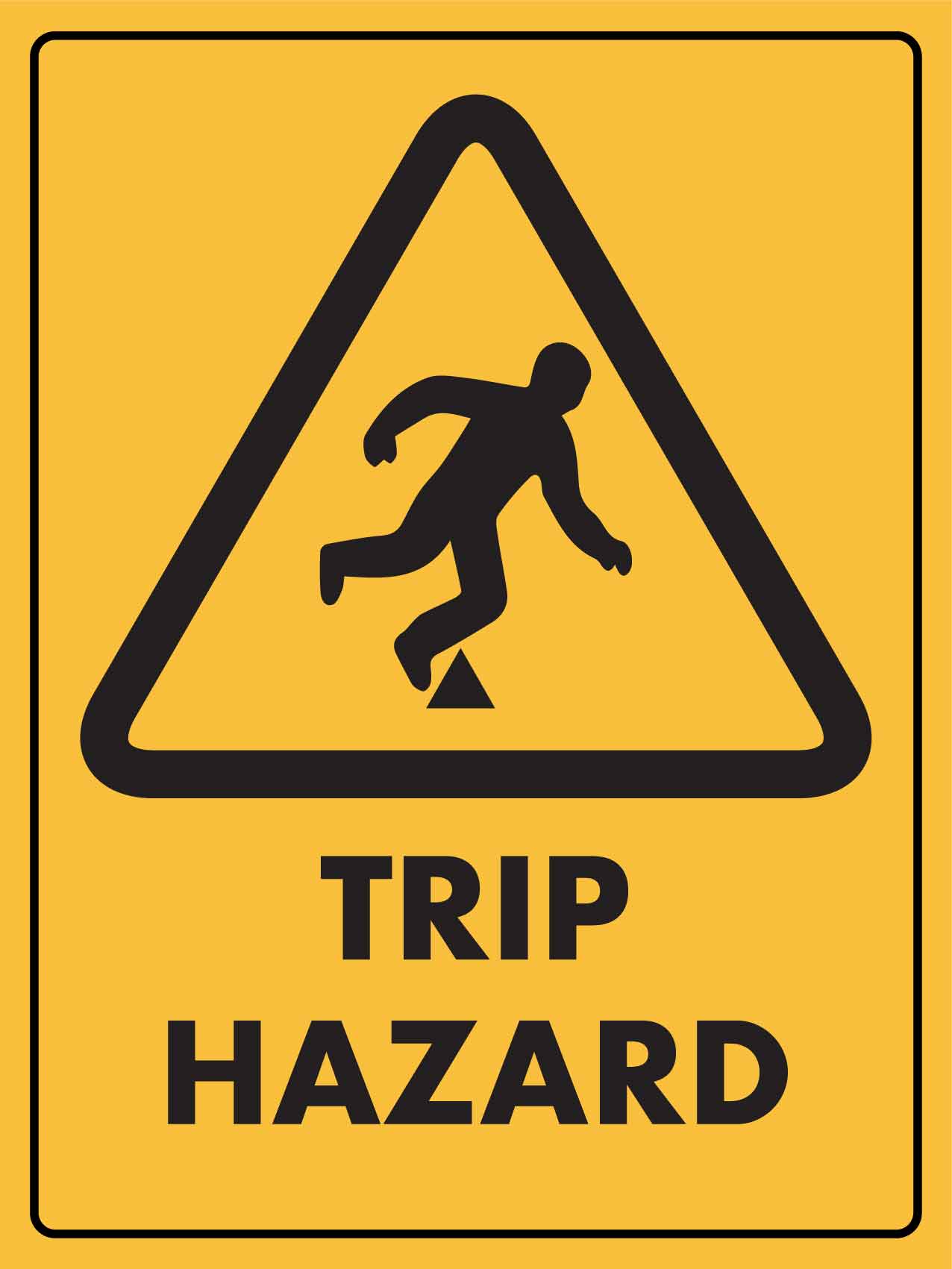 Caution Trip Hazard Wet Sign
