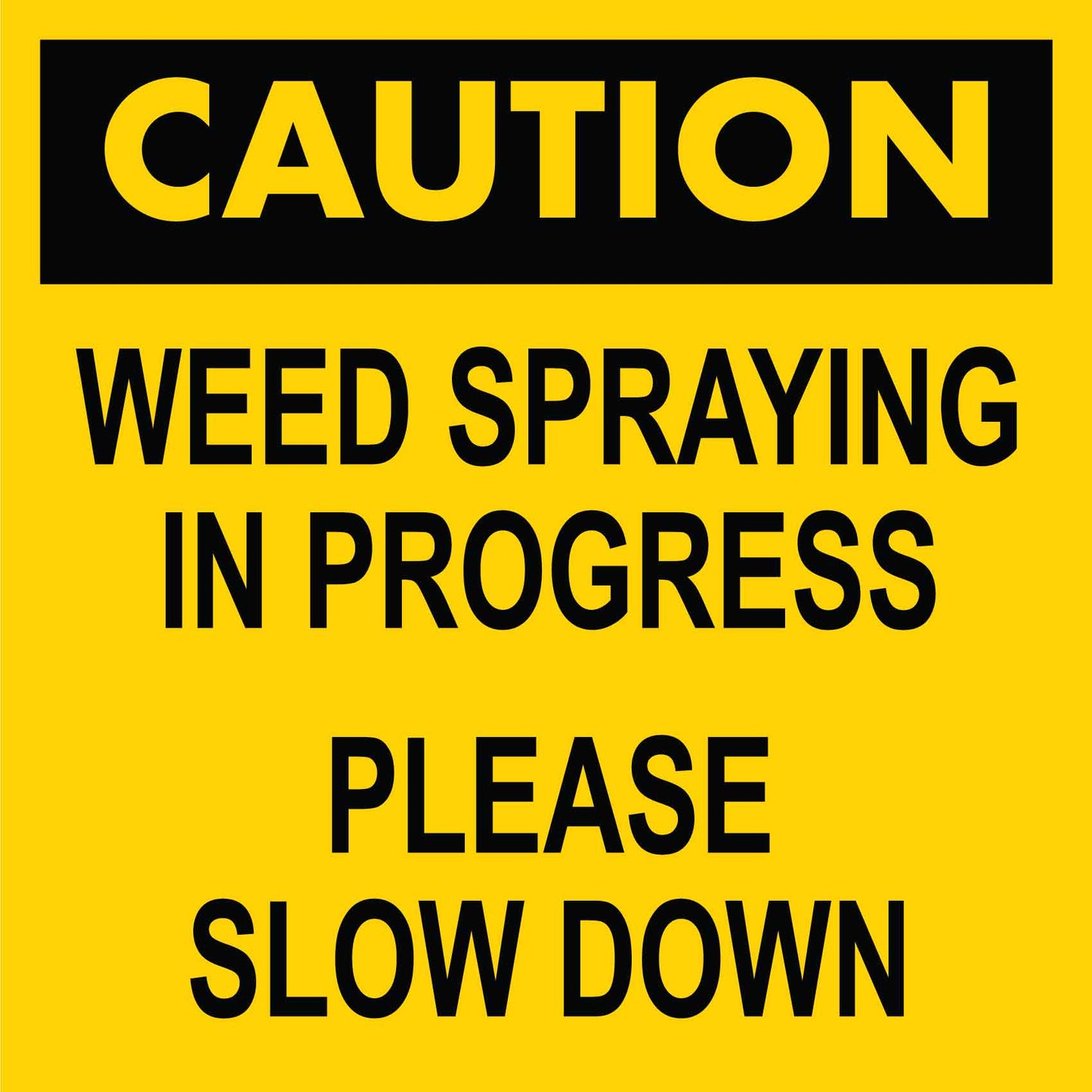 Caution Weed Spraying In Progress Please Slow Down Multi Message Traffic Sign