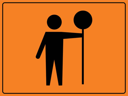 Caution Workmen Ahead Icon Orange Sign