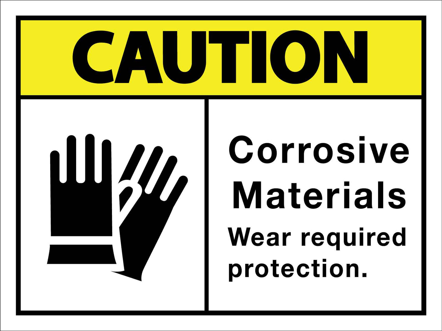Caution Corrosive Materials Sign