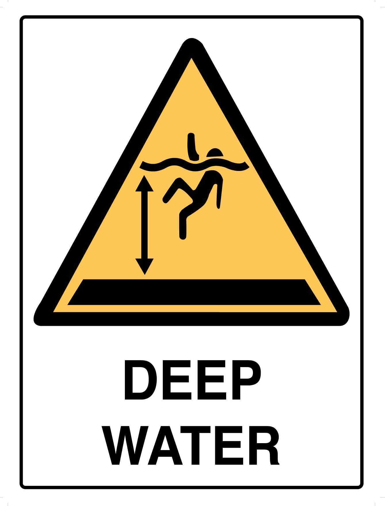 Caution Deep Water Sign