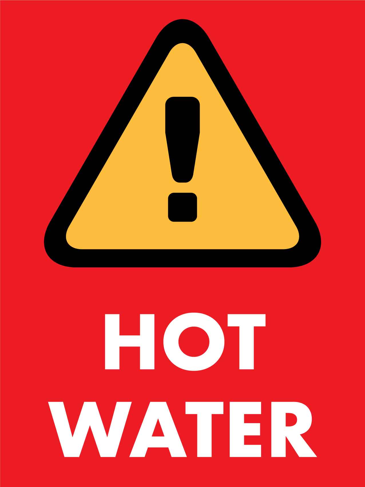 Caution Hot Water Red Icon Sign