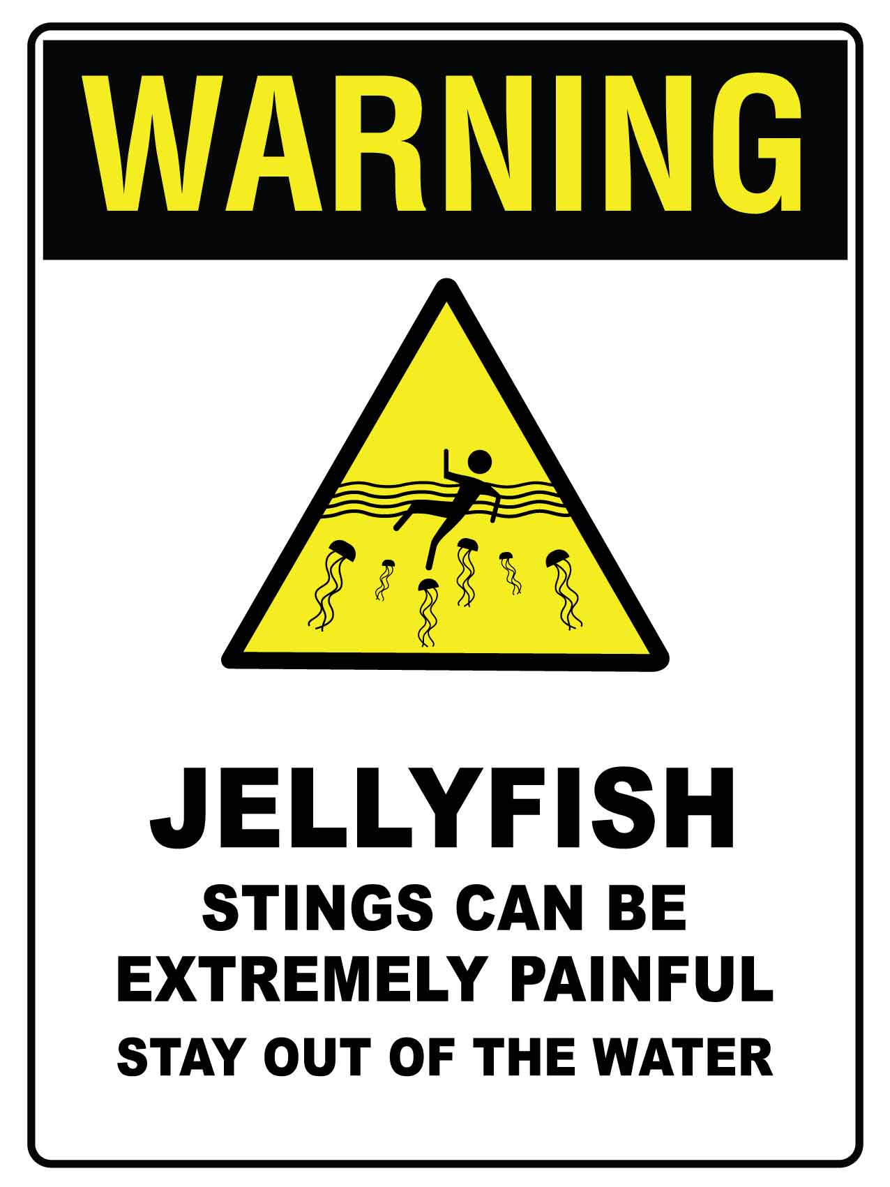 Caution Warning Jellyfish Sign