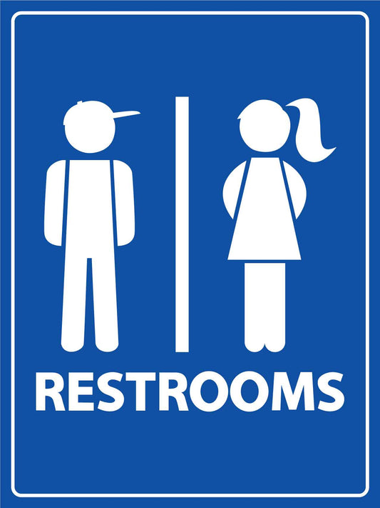 Childrens Restroom Blue Sign