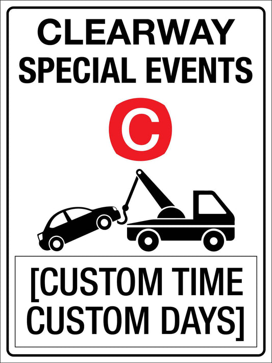 Clearway Special Events Sign