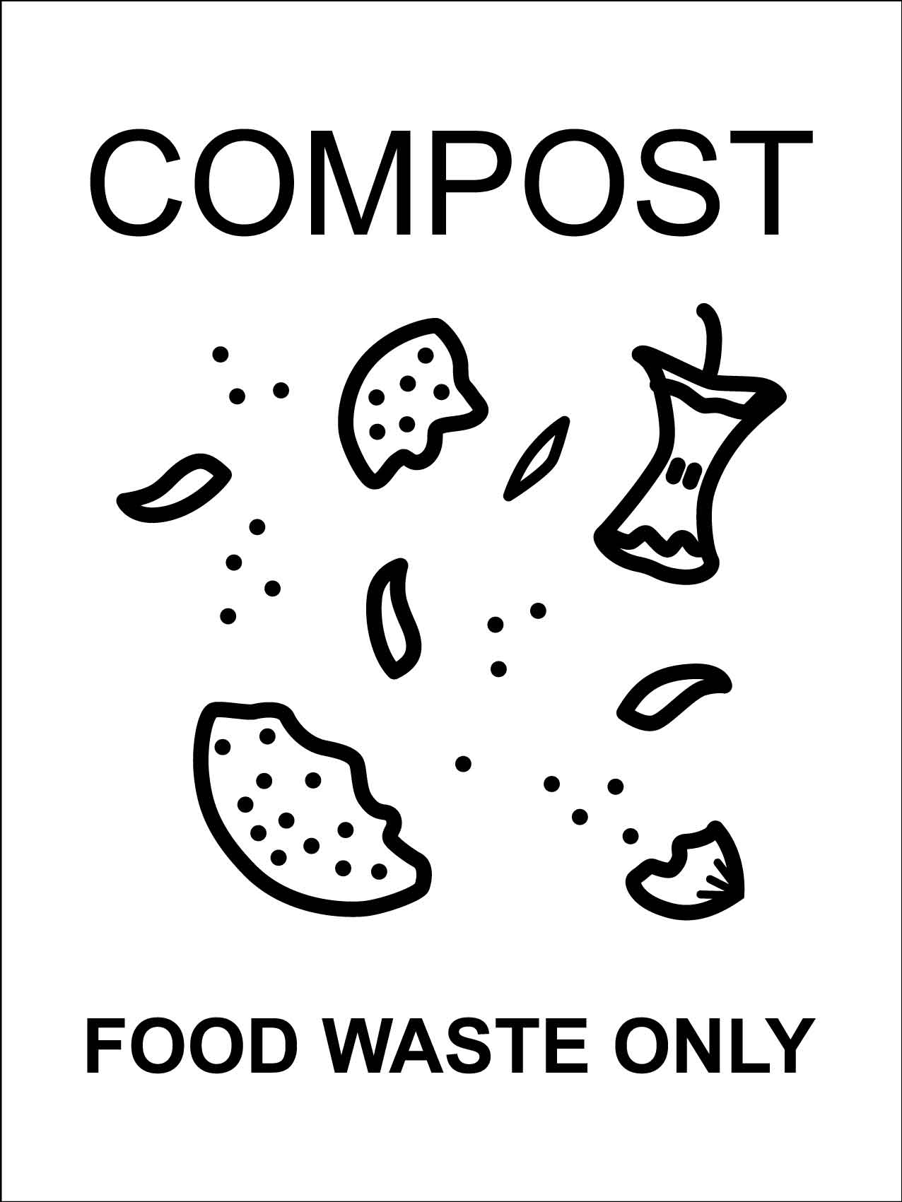 Compost Food Waste Only Sign – New Signs