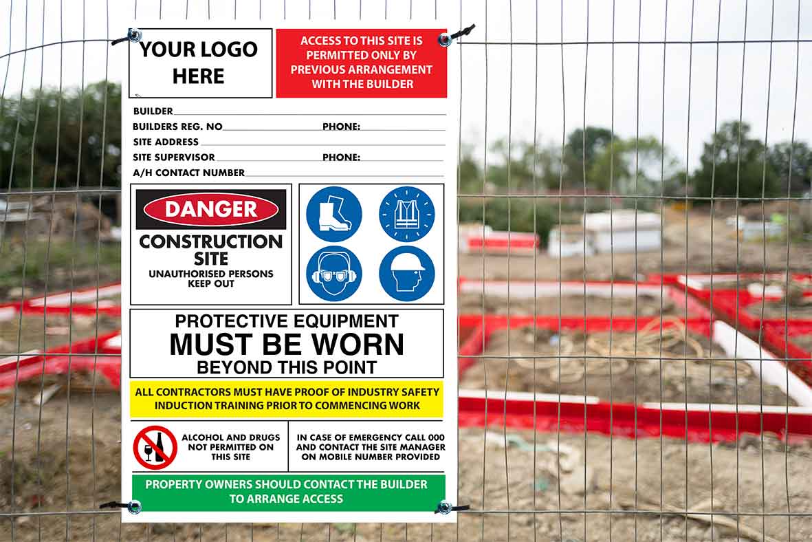 Construction Site Entry Building Sign