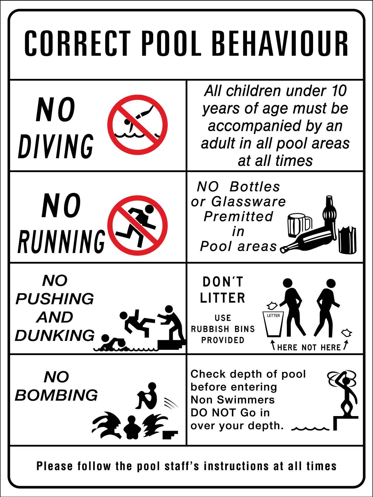 Correct Pool Behaviour Sign