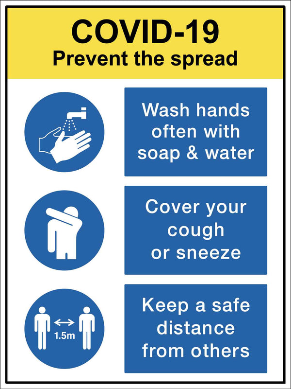 Covid-19 Prevent the Spread Sign – New Signs