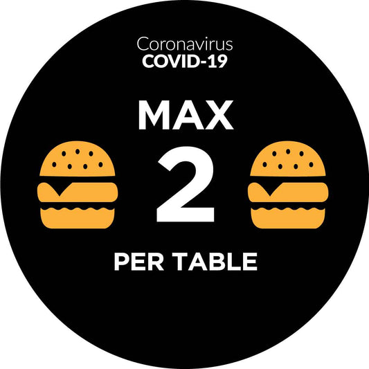 Covid Max 2 Per Table Decal
