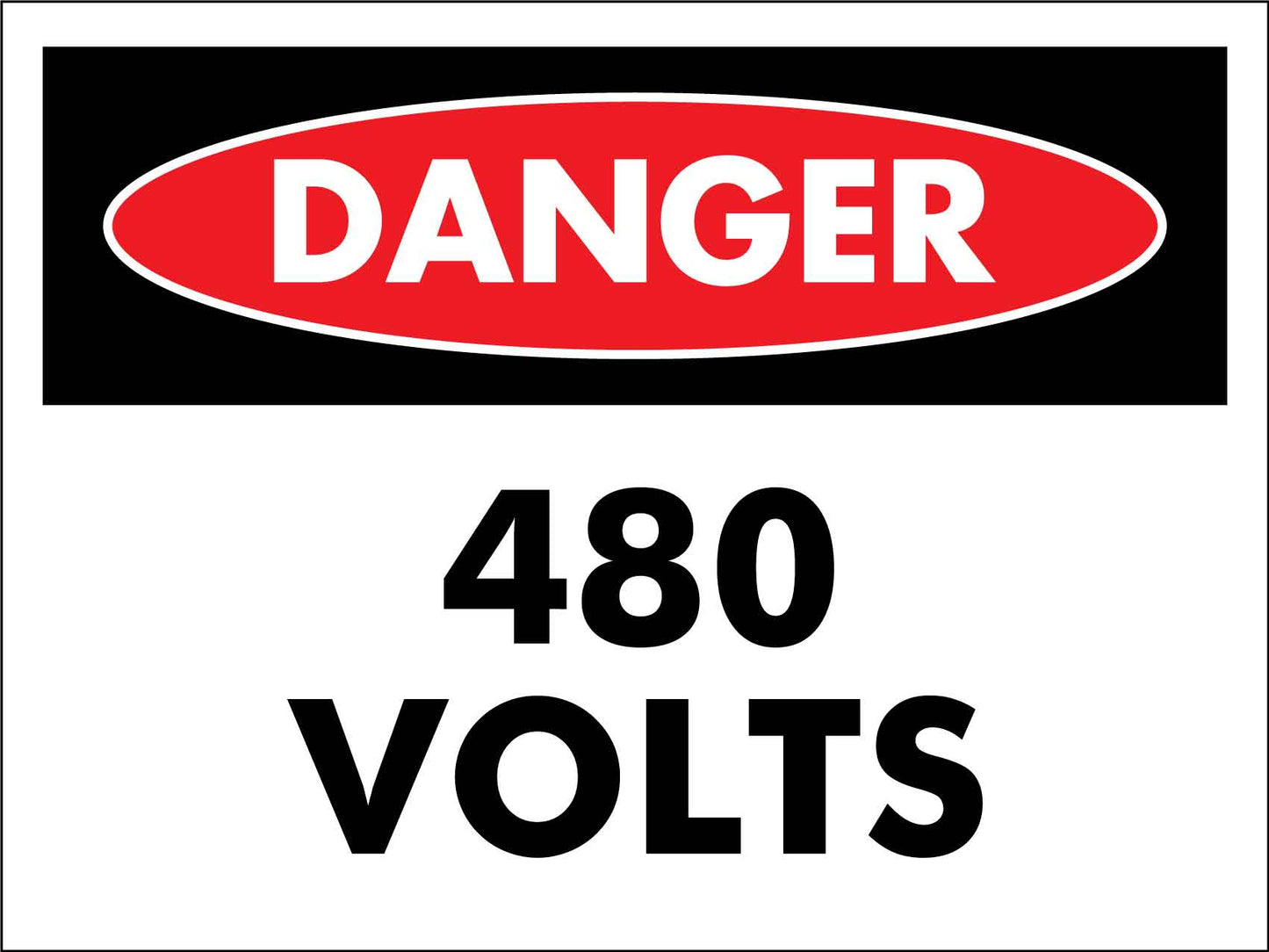 Danger 480 Volts Sign