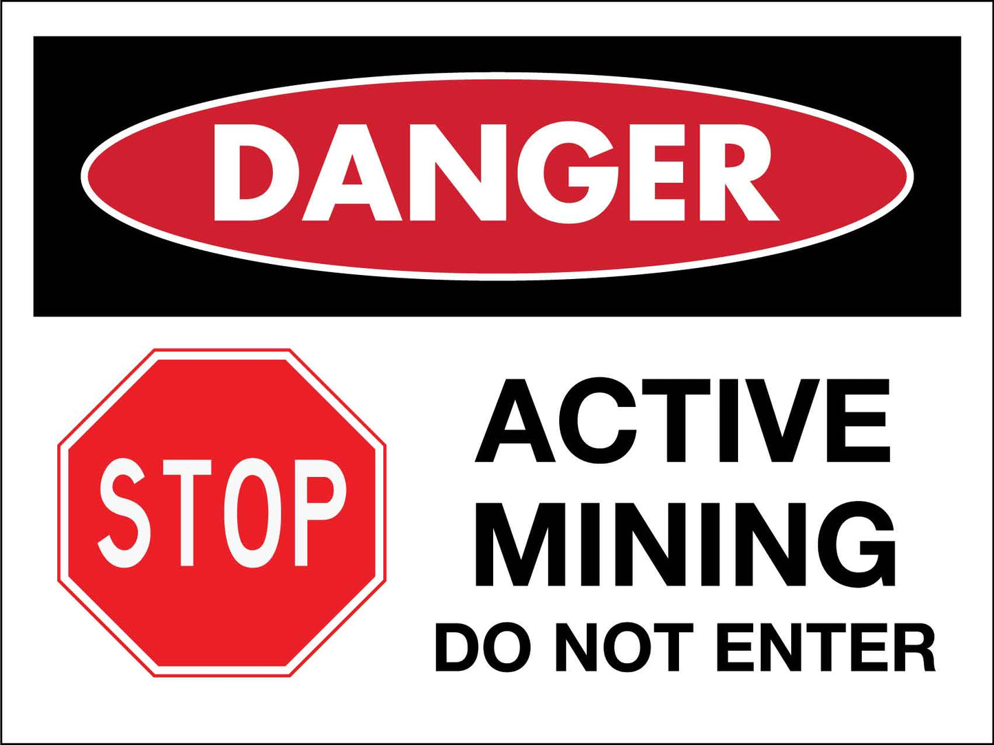 Danger Active Mining Do Not Enter Sign