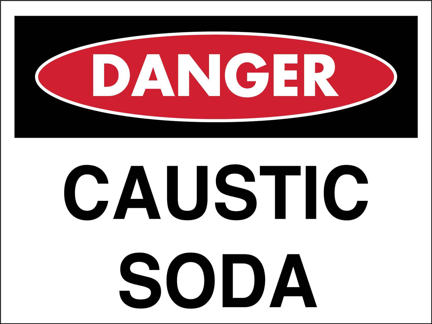 Danger Caustic Soda Sign