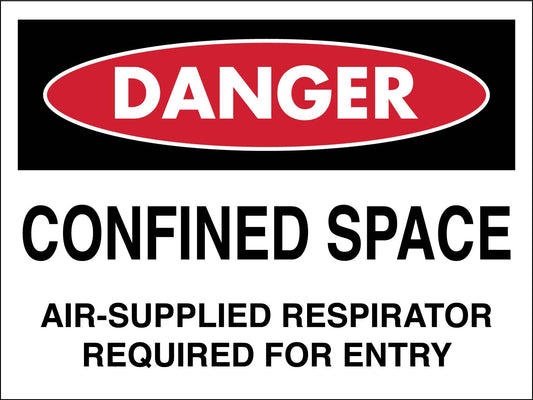 Danger Confined Space Air-Supplied Respirator Required Sign