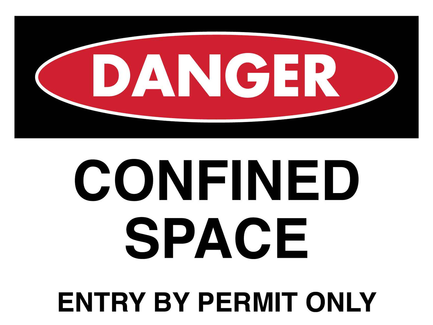Danger Confined Space Entry by Permit Only Sign