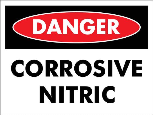 Danger Corrosive Nitric Sign