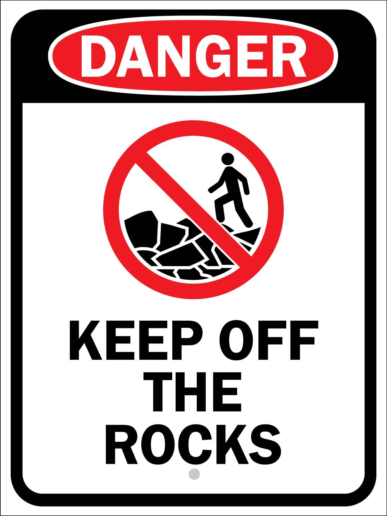 Danger Keep Off The Rocks Sign