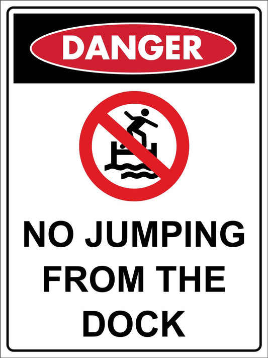 Danger No Jumping From the Dock Sign