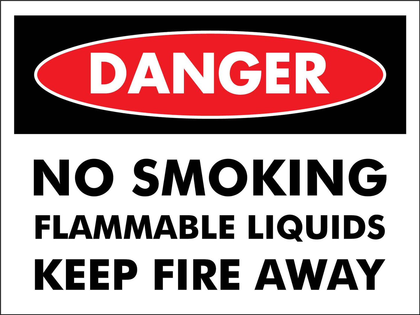 Danger No Smoking Flammable Liquids Keep Fire Away Sign