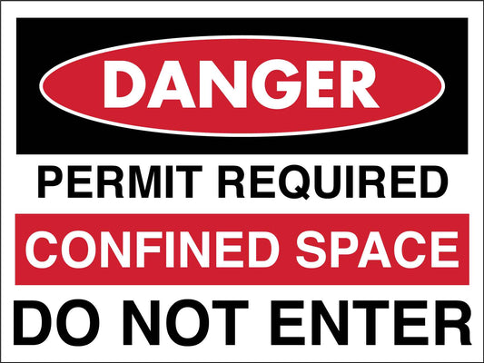 Danger Permit Required Confined Space Do Not Enter Sign