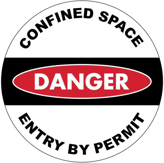 Danger Confined Space Entry by Permit Decal