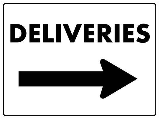 Deliveries Arrow Right Sign