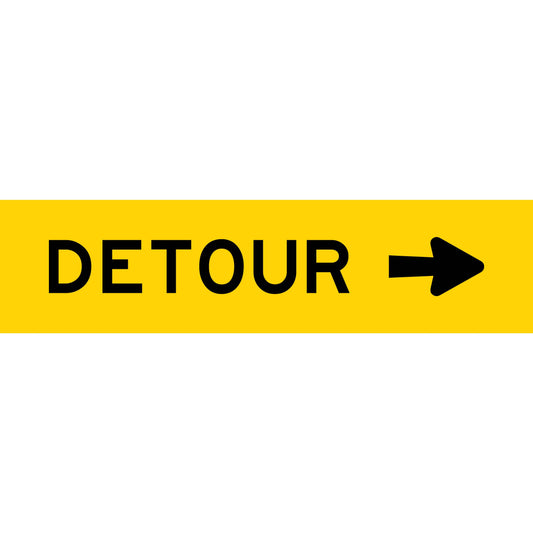 Detour (Arrow Right) Long Skinny Multi Message Reflective Traffic Sign