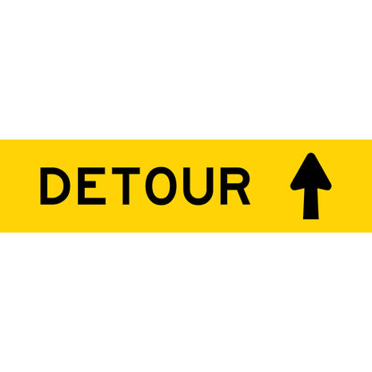 Detour (Arrow Up) Long Skinny Multi Message Reflective Traffic Sign